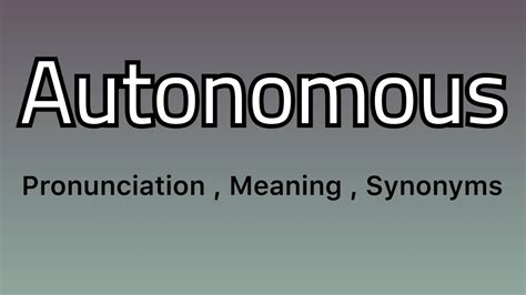 autonomous synonyms